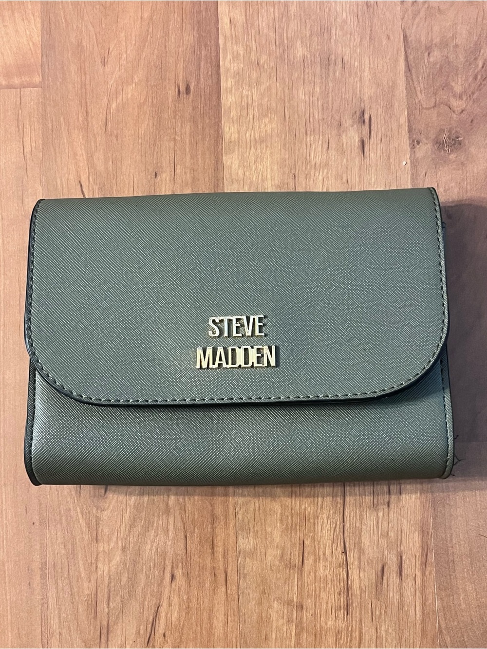 Steve Madden Olive Green Crossbody Bag with Gold Logo